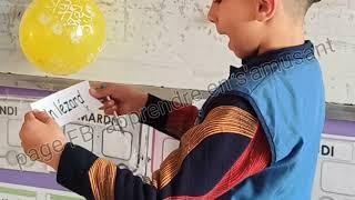 jeu ludique apprendre à lire  . Jeu de ballons . Classe FLE