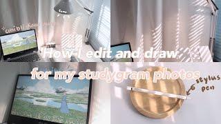 How I take photos+edit+draw for my studygram photos