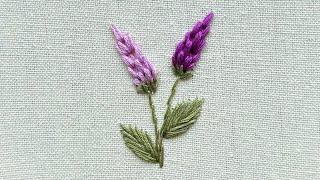 Hand Embroidery Flower Pattern 6 : Lavender Flowers Embroidery for Beginners  Gossamer Embroidery