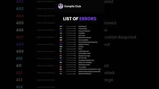 𝐂𝐨𝐦𝐩𝐥𝐞𝐭𝐞 𝐋𝐢𝐬𝐭 𝐨𝐟 𝐇𝐓𝐓𝐏 𝐄𝐫𝐫𝐨𝐫 𝐂𝐨𝐝𝐞𝐬⁣⁣⁣ #developerlife #trending #programming