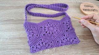 How to Crochet a Beautiful Bag | Crochet Granny Hexagon Bag Tutorial | Beginner friendly!