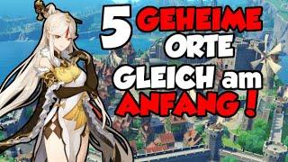 5 GEHEIME ORTE am ANFANG mit SCHATZKISTEN! | GENSHIN IMPACT Deutsch Guide