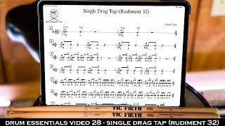 Drum Essentials Video 28 - Single Drag Tap (Rudiment 32) | NickCostaMusic.com