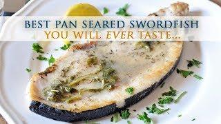 Pan Seared Swordfish Steaks with Mixed Herbs