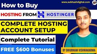 How to Buy Hosting from Hostinger 2024 | Hostinger Complete Hosting Account Setup Tutorial | Hindi