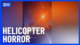 Helicopter Bursts Into Flames After Hitting Radio Tower | 10 News First