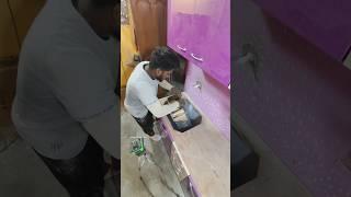 Kitchen Tables Steel Sink Fitting Technique || Rainbow Marble & Tiles
