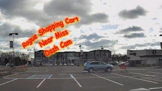 Shopping Cart Attack!! (near miss dash cam)