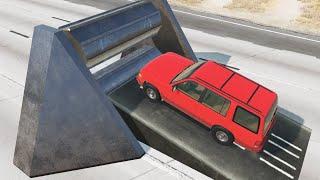 Cars VS Large Roller - BeamNG Drive