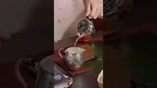 A Sip of Serenity #tea#teaculture #chinesetea #chinesecraft  #silverteapot #silverware