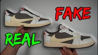 REAL VS FAKE!  NIKE X TRAVIS SCOTT AIR JORDAN 1 LOW REVERSE MOCHA SNEAKER COMPARISON!