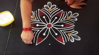 simple rangoli design 5*3dots small beautifulkolam daily muggulu easy rangoli design