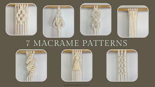 7 Macrame Patterns / Macrame Patterns Tutorial for Macrame Wall Hangings/ New Macrame Ideas DIY