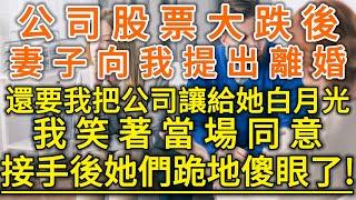 公司股票大跌後！妻子向我提出離婚！還要我把公司讓給她白月光！我笑著當場同意！接手後她們跪地傻眼了！#生活經驗 #情感故事 #深夜淺讀 #幸福人生