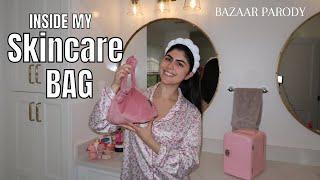 WHAT'S INSIDE MY SKINCARE BAG?! Harper's Bazaar Parody! | Gabriella Mortola