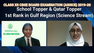 Najah Ismail of DPS MODERN INDIAN SCHOOL tops School,Qatar and the Gulf region.