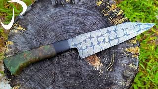 Making A Gator Skin Mosaic Damascus Chef Knife