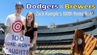 Dodgers vs Brewers - Zack Hample Gets His 100th Home Run