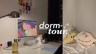 dorm tour  | aesthetic desk setup + dorm essentials