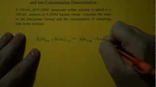 Precipitation Reaction Limiting Stoichiometry and Remaining Ion Concentration Determination