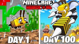 I Survived 100 Days as a KILLER BEE in HARDCORE Minecraft