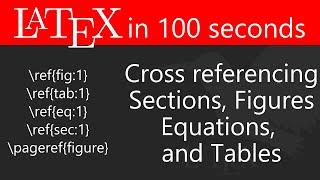 Cross referencing section, equations, figures and tables - LaTeX in 100 seconds