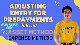 Adjusting Entry for Prepayments (ASSET METHOD AND EXPENSE METHOD)