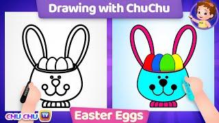 How to Draw a Easter Bunny Basket?-Drawing with ChuChu -ChuChu TV Drawing for Kids Easy Step by Step