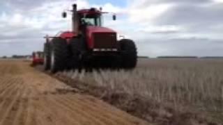 Ploughing and seeding in one pass.