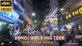 4K HDR | Hanoi Night Walking Tour | Dong Kinh Nghia Thuc Square - St.Joseph Cathedral | Vietnam 2024