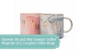 Garrede Mr and Mrs Ceramic Coffee Mugs Set of 2, Couples Coffee Mugs