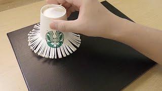 'S' Paper Cup Dandelion Painting Technique | Easy Creative Art