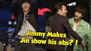 Making the whole studio hysterical, Jin accidentally 'shows' his abs, even multiple times?!