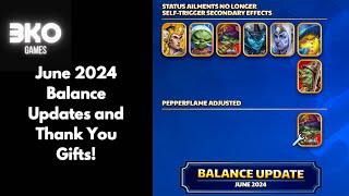 Empires & Puzzles - Thank You Gifts and June 2924 Balance Update - Pepperflame Nerfed!