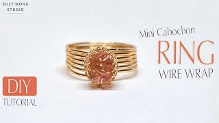 Mini Cabochon Cherry Quartz Wrap Ring Tutorial| Easy Ring| DIY Ring| DIY Jewelry| How to make