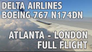 Delta Airlines DAL30 Atlanta (ATL) - London Heathrow (LHR) Boeing 767-332(ER) - N174DN Full Flight