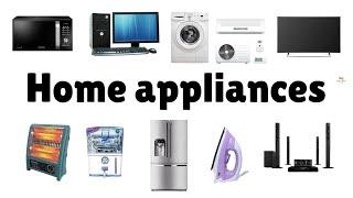 Learn home appliances names in English | Home appliances |Electronics| Home Schooling for kids|Vd:28