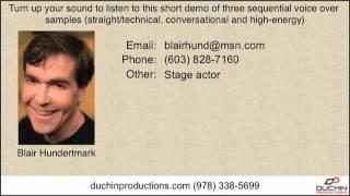 Blair Hundertmark voice over demo for Duchin Productions, Inc.