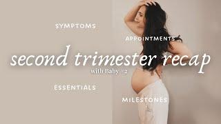 SECOND TRIMESTER RECAP WITH BABY #2 | symptoms, appointments, essentials, and milestones