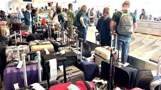 Video shows backup, long lines at DFW Airport baggage claim after storms hit North Texas