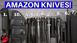 10 KNIVES With SUPER DEALS On AMAZON! Craziest Blade Ever! - Petrified Fish Rogue and More!