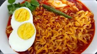 ইনস্ট্যান্ট কোরিয়ান স্পাইসি রামেন | Korean Spicy Ramen | Tasty Ramen Noodles Recipe | ঝটপট্ রামেন