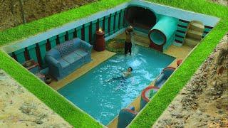 Building Cave Platinum Underground Swimming Pool With Underground Private Living Room