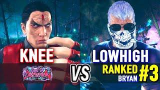 T8  KNEE (Kazuya) vs LOWHIGH (#3 Ranked Bryan)  Tekken 8 High Level Gameplay