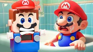 Baby Mario Hates Bathing  Lego Luigi enters the Nintendo Switch to save Mario! Mario Story