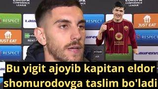 Pellegrini Eldor Shomurodovga oshiq, qarang u o'zbek futbolchisi haqida nima dedi.