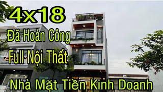 Bán Nhà 4x18 Mặt Tiền Đường Kinh Doanh Buôn Bán Đã Hoàn Công | Nhà Đất Bình Dương | Nhà Đẹp 2025