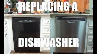 Replacing a leaking dishwasher with a new one - removing a Maytag Quietseries installing a Whirpool