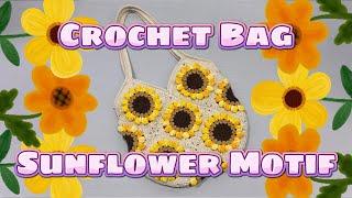 Crochet Sunflower Motif Hobo Bag | crochet with PurpJe