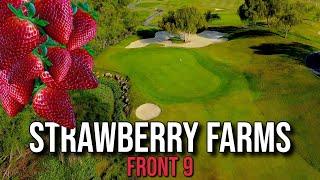 GOLFING on a FARM in ORANGE COUNTY ?! | Strawberry Farms FRONT 9 Course Vlog with Drone Flyovers